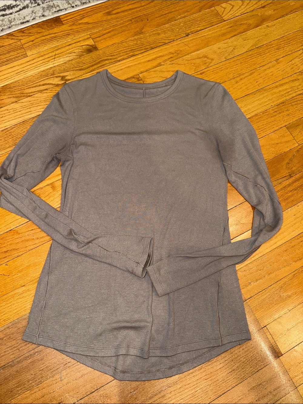 lululemon athletica Long Sleeve Crewneck Top in Heather Grayish Brown